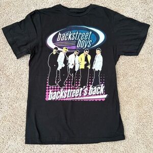 Backstreet Boys Black Graphic Short Sleeve Tee